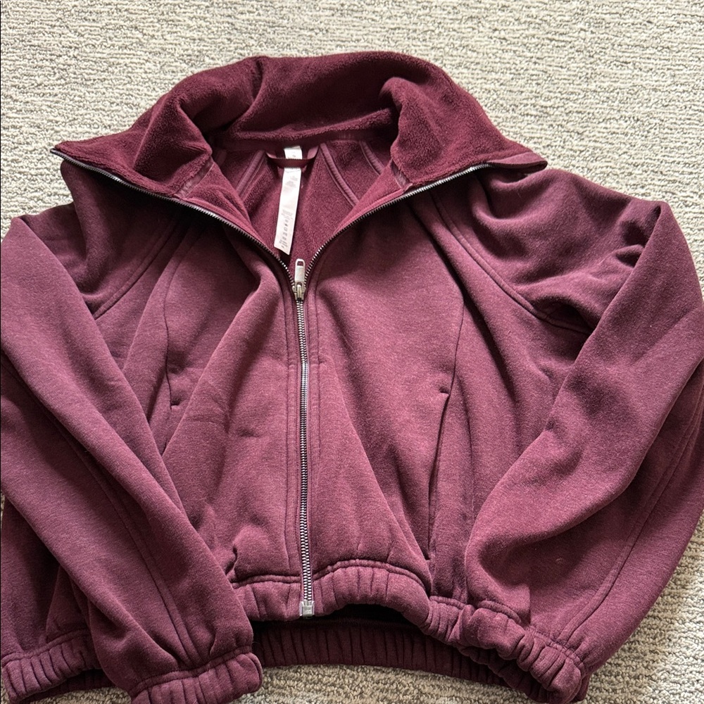lululemon athletica Maroon Full-Zip Fleece Jacket